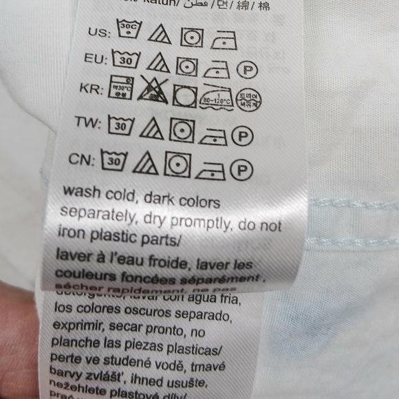 Calvin Klein Jeans Shirt Men's XXL Blue White Tie Dye Button Up Long Sleeve - Picture 5 of 8